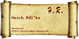 Heich Réka névjegykártya